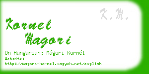 kornel magori business card